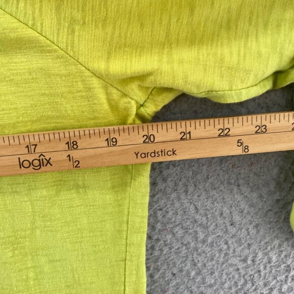 Chicos Top Womens 1 US Medium Green Roll Tab Long Sleeve Ruched Collar Pullover* - Picture 9 of 11